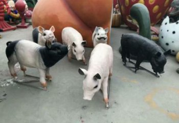 城市野豬雕塑，公園動物雕塑，仿真效果