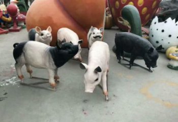 公園野豬雕塑，美陳動物雕塑，仿真工藝