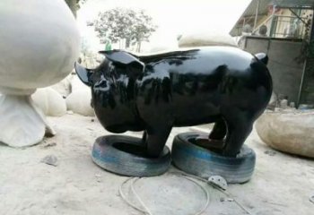 廣場野豬雕塑，戶外動物雕塑，烤漆工藝制造