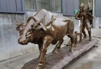 老牛離地雕塑，動(dòng)物仿古雕塑，仿銅工藝