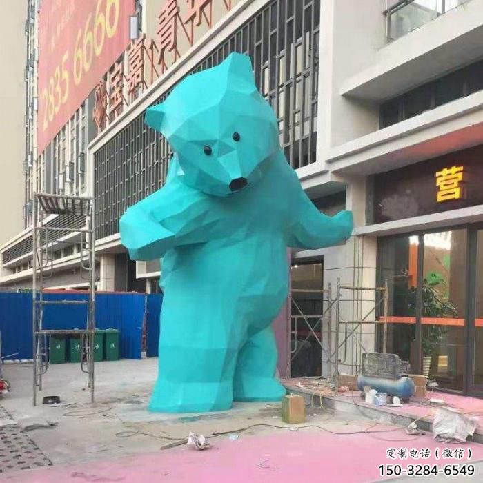 戶外狗熊雕塑，切面動物雕塑，卡通主題