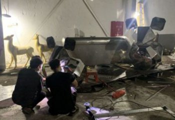廣場老鼠雕塑，仿真動物雕塑，烤漆制造