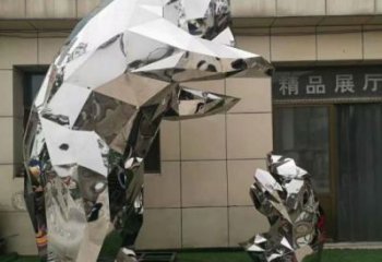 庭院狗熊雕塑，拋光動(dòng)物雕塑，鏡面形式