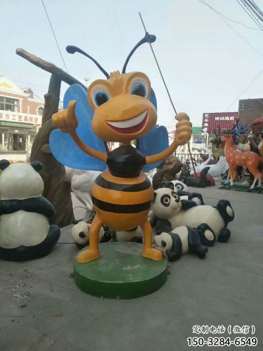 小區(qū)蟲子雕塑，卡通彩繪雕塑，抽象效果