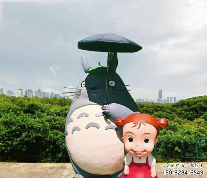 廣場龍貓雕塑，卡通美陳雕塑，抽象效果