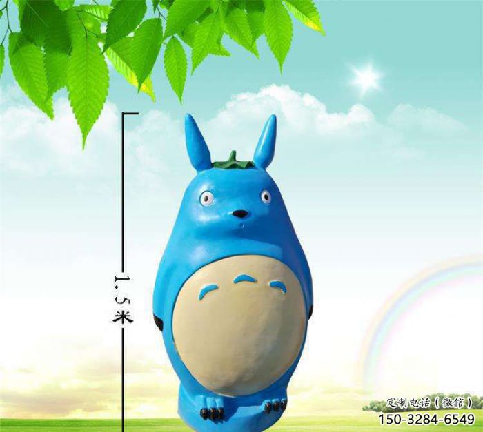 街道龍貓雕塑，烤漆小品雕塑，抽象效果