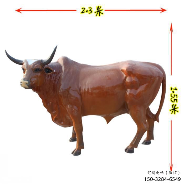 景觀黃牛雕塑廠家，園林動(dòng)物擺件，仿真彩繪工藝