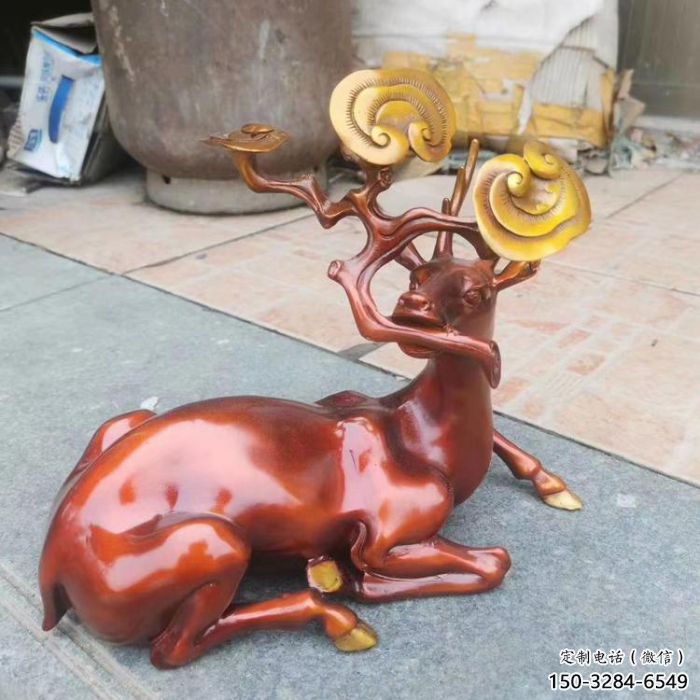 抽象馴鹿雕塑，仿古動(dòng)物雕塑，仿古擺件
