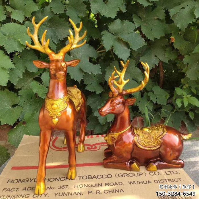 戶外馴鹿雕塑，公園廣場(chǎng)雕塑，仿真工藝制造
