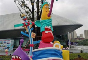 街道蟲子雕塑，動漫美陳雕塑，彩繪效果