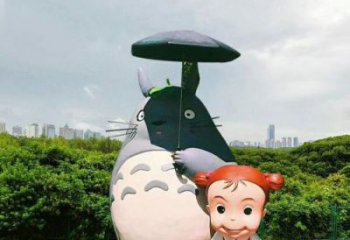 廣場龍貓雕塑，卡通美陳雕塑，抽象效果