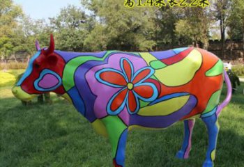 公園彩繪公牛雕塑 庭院仿真雕塑 彩繪小品