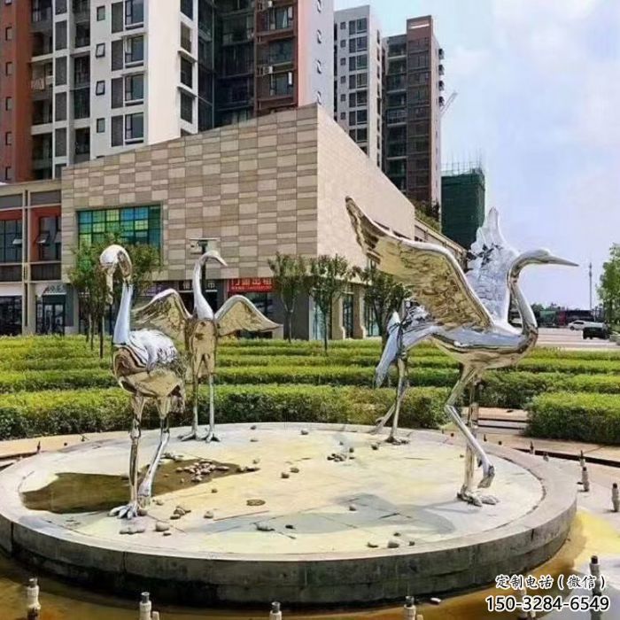 鏤空白鶴雕塑廠家 廣場近代雕塑 門口小品
