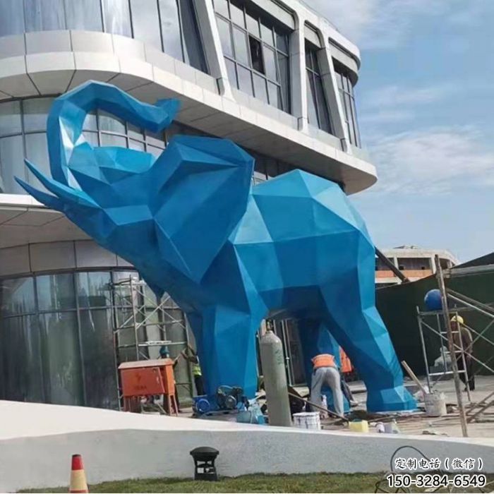 街頭大象雕塑供應，城區(qū)小品，切面烤漆大象雕塑制造商