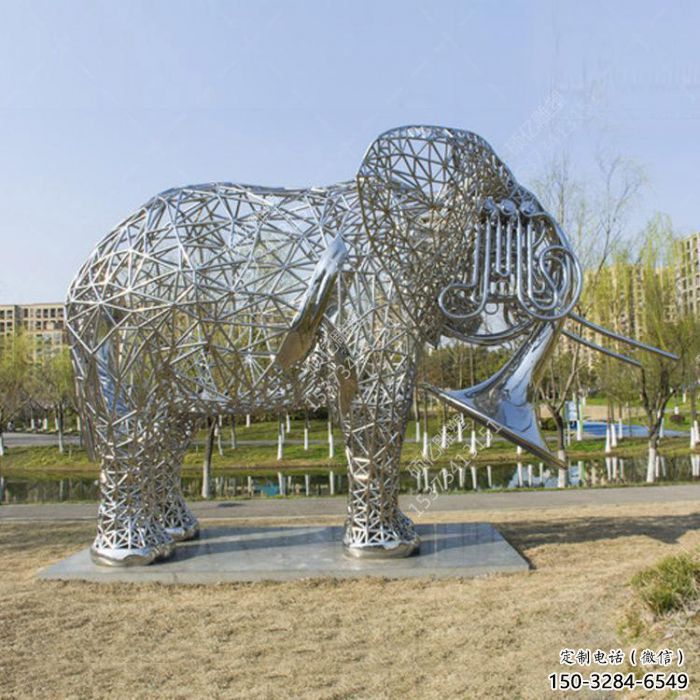 大象雕塑承接，動物鏤空雕塑，鏤空大象雕塑定制