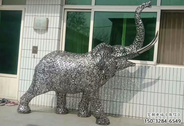 景觀大象雕塑訂做，街景小品，戶外鏤空大象雕塑制作