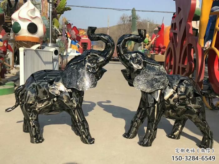 景區(qū)大象雕塑觀賞型，公園小品，鐵藝大象雕塑生產(chǎn)商