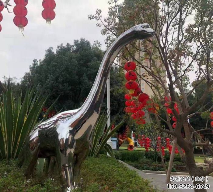 恐龍雕塑通用，花園小品，廣場鏡面恐龍雕塑廠家