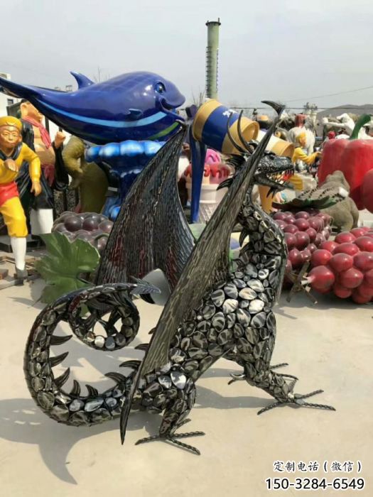 鐵藝恐龍雕塑制造商，室外軟裝，鐵藝恐龍雕塑制作