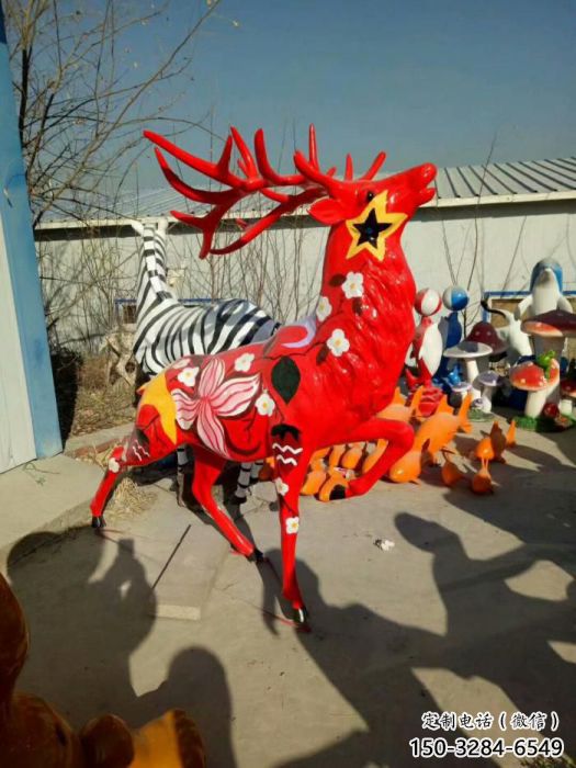 梅花鹿方案精品，景觀雕塑，玻璃鋼梅花鹿雕塑生產(chǎn)商