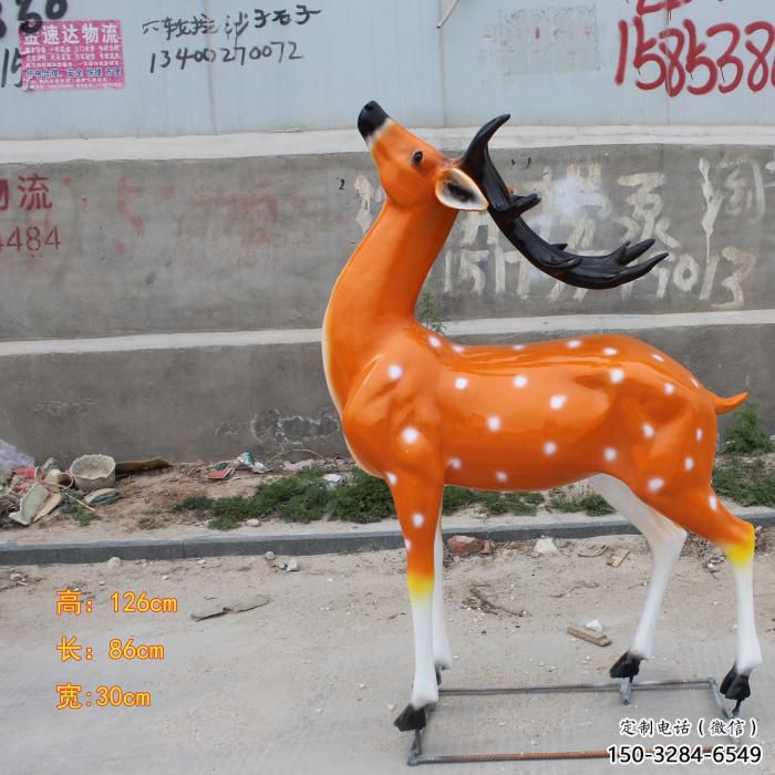 大型小鹿雕塑，彩繪工藝，玻璃鋼動物雕塑廠家