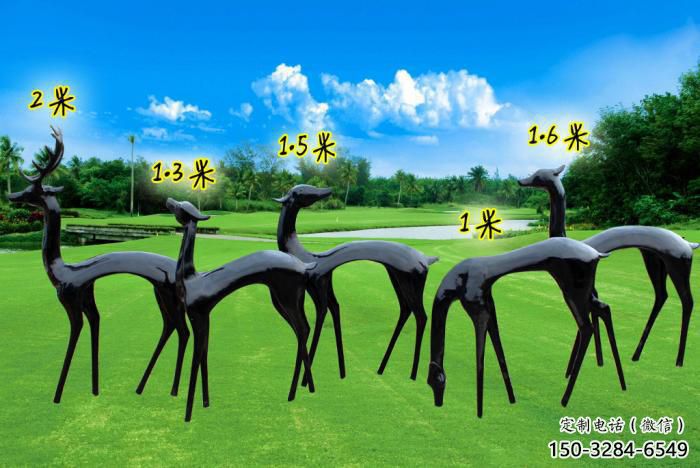 抽象小鹿雕塑專供，美陳雕塑，仿銅小鹿雕塑預(yù)定