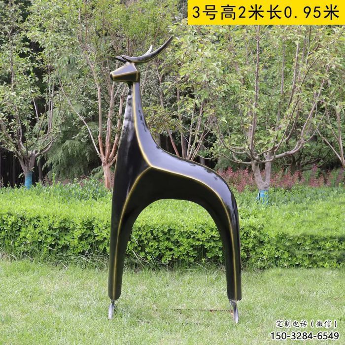 小鹿方案供應(yīng)，圓雕體系，抽象小鹿雕塑制作