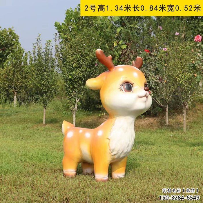 小鹿雕塑定價(jià)，彩繪工藝，卡通小鹿雕塑制作