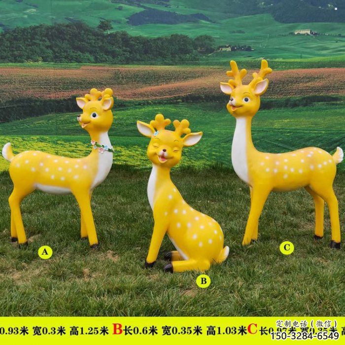 小鹿雕塑生產(chǎn)，動漫構(gòu)件，卡通小鹿雕塑通用