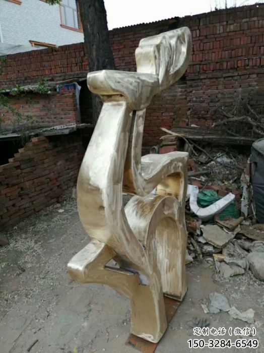 小鹿雕塑定價(jià)，街景小品，抽象銅鹿雕塑批發(fā)
