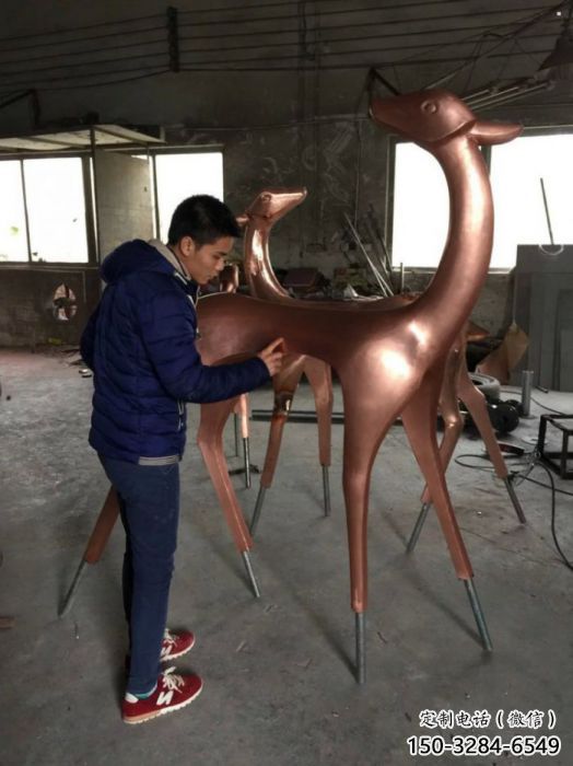 園林小鹿雕塑供求，中式工藝，抽象銅鹿雕塑精選