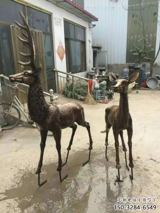 銅鹿雕塑，鑄銅動物雕塑