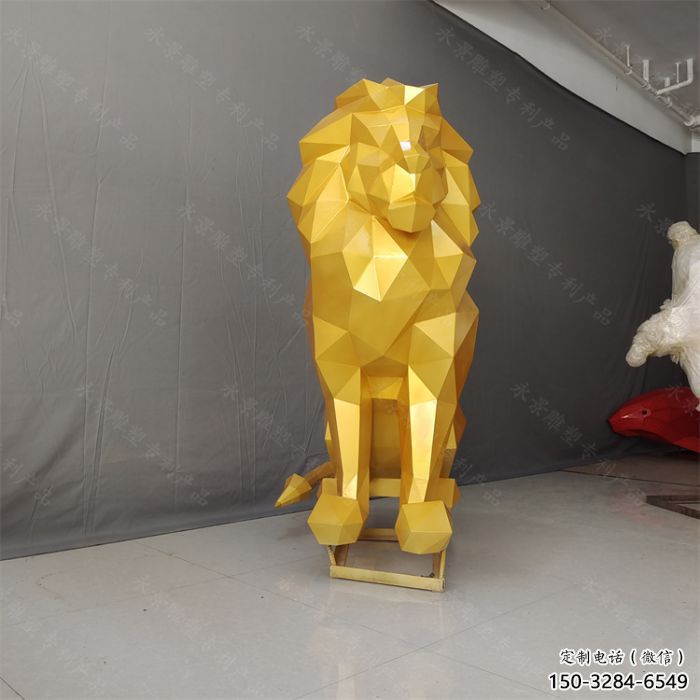 切面獅子雕塑承接，鍛造工藝，不銹鋼獅子雕塑訂做