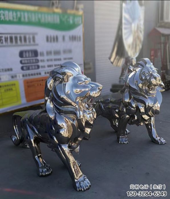 雕塑獅子景觀制造，街景小品，不銹鋼獅子雕塑優(yōu)價(jià)