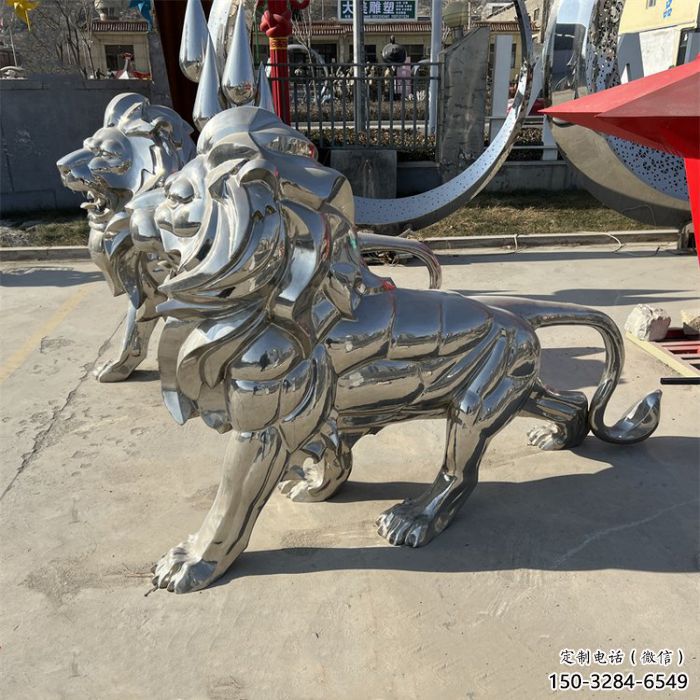 獅子雕塑工廠，鏡面拋光藝術(shù)，不銹鋼獅子雕塑供應(yīng)