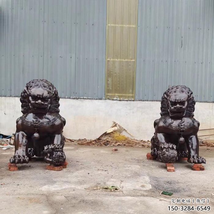 黃銅獅子雕塑制造商，城市雕塑，大型蹲獅雕塑制作