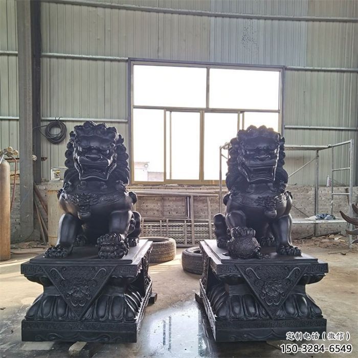 獅子雕塑擺件，動物擺件，景觀蹲獅雕塑選定