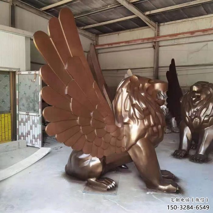 景觀獅子雕塑造型選用，美陳雕塑，抽象飛獅雕塑標(biāo)準(zhǔn)