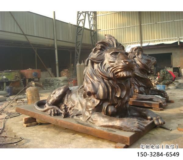雕塑獅子景觀精選，中式工藝，園林趴獅雕塑供給