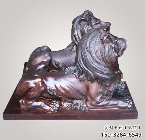 紅銅獅子方案精品，景觀雕塑，房地產(chǎn)趴獅雕塑生產(chǎn)商