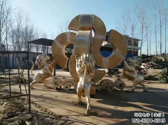 黃銅獅子雕塑承接，景觀雕塑，走獅雕塑供應(yīng)