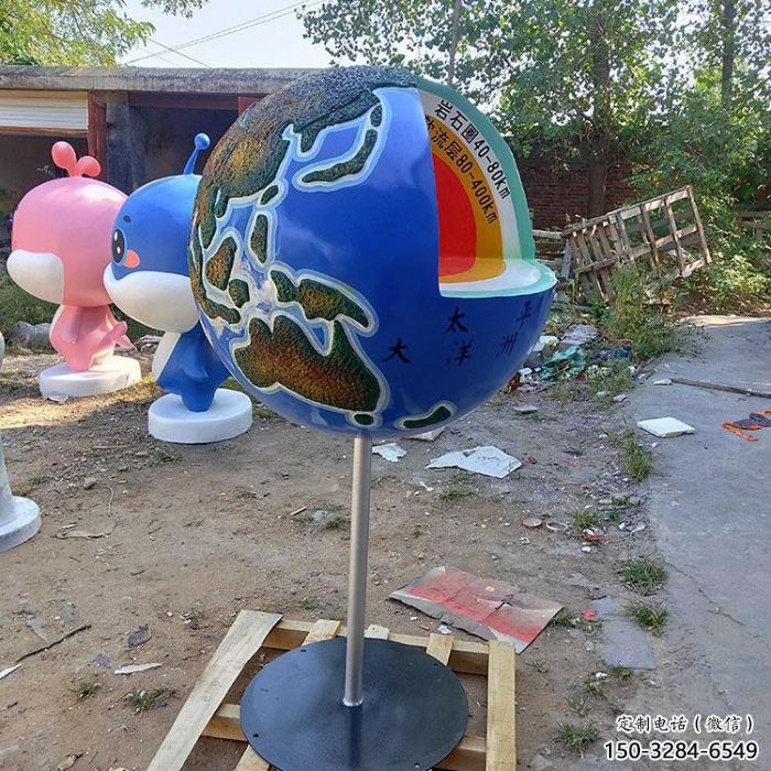 地球雕塑展品，街頭雕塑，不銹鋼地球雕塑供需