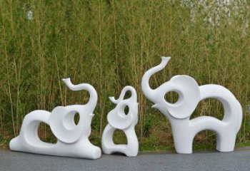 抽象大象雕塑精選，陸地?cái)[件，公園大象雕塑制作