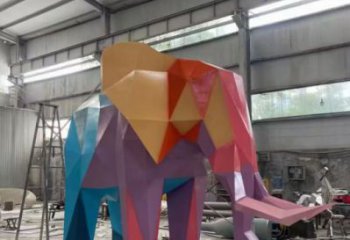 烤漆大象雕塑，仿真主題，切面工藝