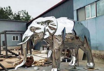 大型大象雕塑制作，動物小品，鏡面大象雕塑提供