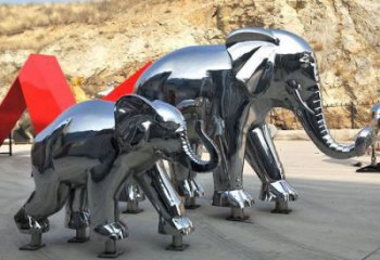 戶外大象雕塑廠家，動物景觀雕塑，不銹鋼動物雕塑生產(chǎn)
