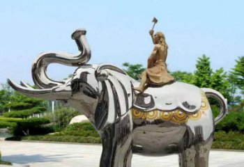 景觀大象雕塑工程選用，美陳雕塑，鏡面大象雕塑展示