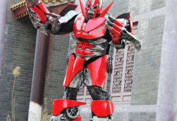 機(jī)甲紅蜘蛛。迪諾雕塑