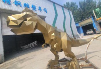 抽象恐龍雕塑供應(yīng)，花園小品，幾何恐龍雕塑制作廠家