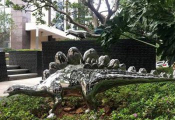 景觀恐龍雕塑廠家，拋光工藝，鏡面恐龍雕塑承接
